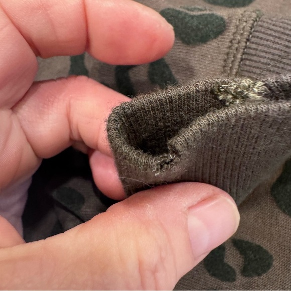 RAILS Womens Theo Flocked Olive Leopard Distress Pullover Sweatshirt-XS - Picture 9 of 10